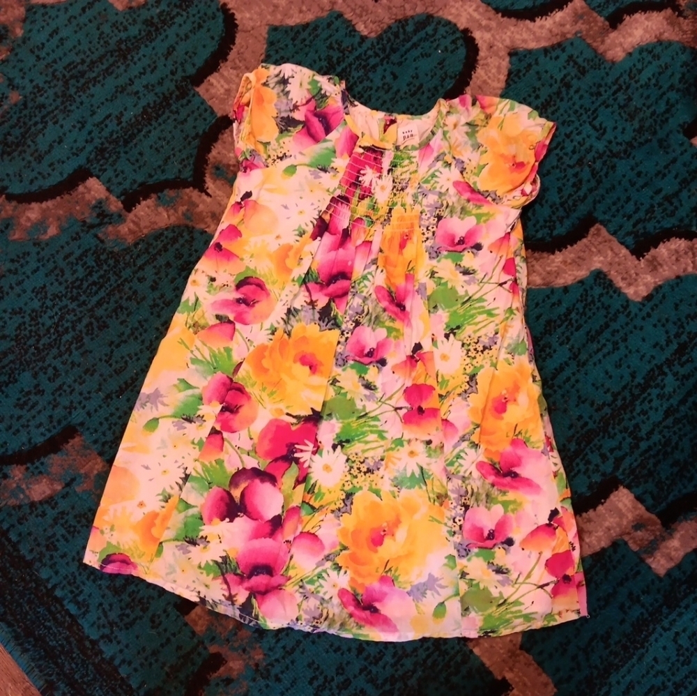Gap Floral Kids Dress - Yellow and Pink